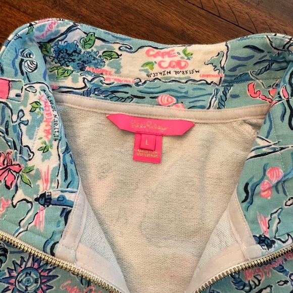 Lilly Pulitzer Coastal Print Pullover in Blue and Pink - Picture 3 of 8